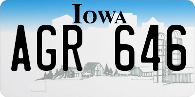 IA license plate AGR646