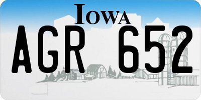 IA license plate AGR652