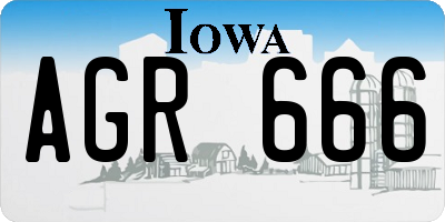 IA license plate AGR666
