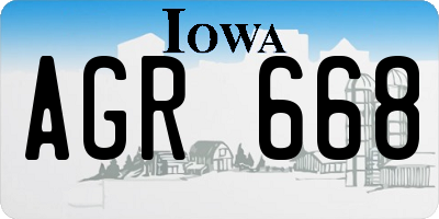 IA license plate AGR668