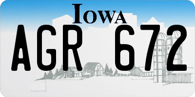IA license plate AGR672