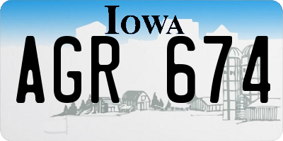 IA license plate AGR674