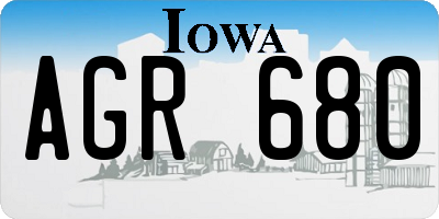 IA license plate AGR680