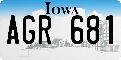 IA license plate AGR681