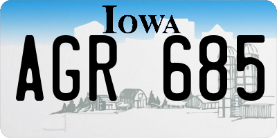 IA license plate AGR685