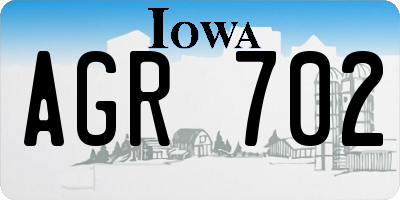 IA license plate AGR702