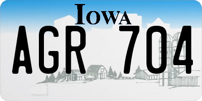 IA license plate AGR704