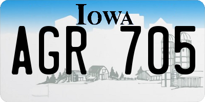 IA license plate AGR705