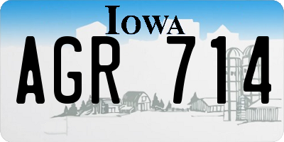 IA license plate AGR714