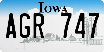 IA license plate AGR747