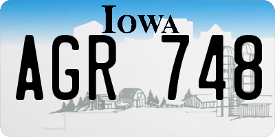 IA license plate AGR748
