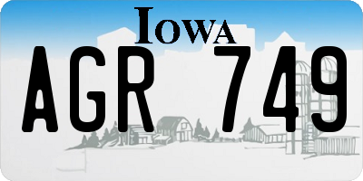 IA license plate AGR749