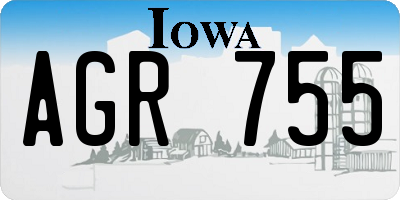 IA license plate AGR755