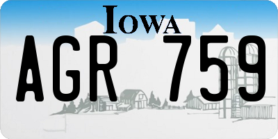 IA license plate AGR759