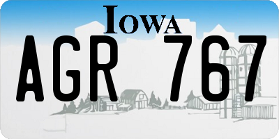 IA license plate AGR767