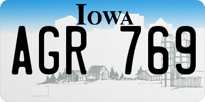 IA license plate AGR769