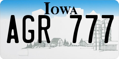 IA license plate AGR777