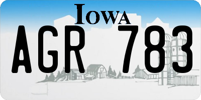 IA license plate AGR783