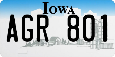 IA license plate AGR801