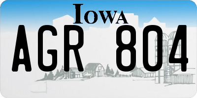 IA license plate AGR804