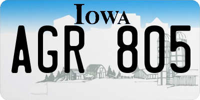 IA license plate AGR805