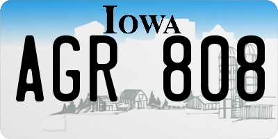 IA license plate AGR808