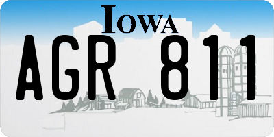IA license plate AGR811