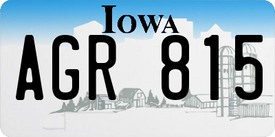 IA license plate AGR815