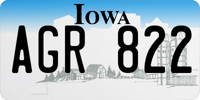 IA license plate AGR822