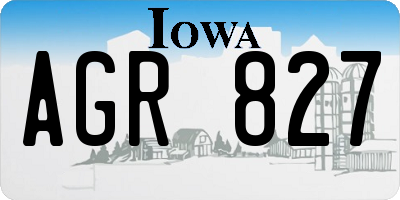 IA license plate AGR827