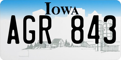 IA license plate AGR843