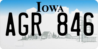 IA license plate AGR846