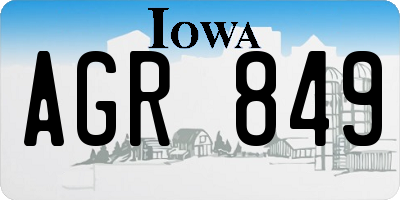IA license plate AGR849