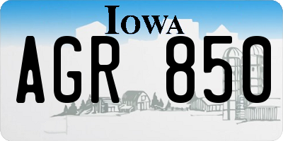 IA license plate AGR850