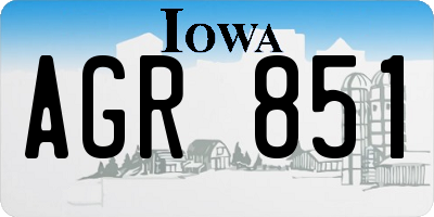IA license plate AGR851