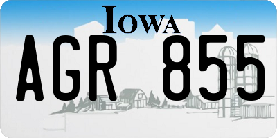 IA license plate AGR855