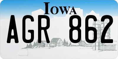 IA license plate AGR862