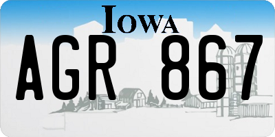 IA license plate AGR867