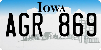 IA license plate AGR869