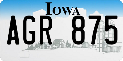 IA license plate AGR875