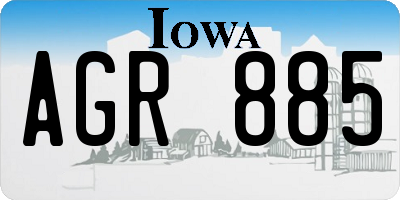 IA license plate AGR885