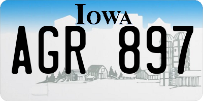 IA license plate AGR897