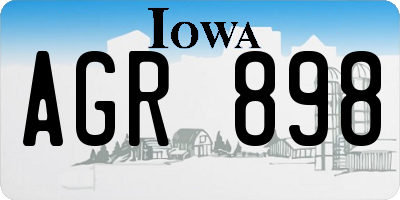 IA license plate AGR898