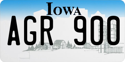 IA license plate AGR900