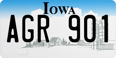 IA license plate AGR901