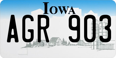 IA license plate AGR903