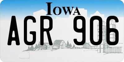 IA license plate AGR906
