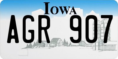 IA license plate AGR907
