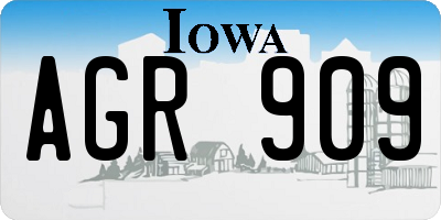 IA license plate AGR909