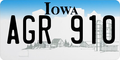 IA license plate AGR910
